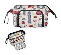 Reiacy British Tales Large Pencil Case, Big Capacity Pencils Pouch with Handle, Pen Bag for Girls Boys Women, Ideal for Travel School Office Gift