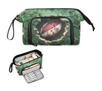 Reiacy Broken Grass Rugby Ball Large Pencil Case, Big Capacity Pencils Pouch with Handle, Pen Bag for Girls Boys Women, Ideal for Travel School Office Gift