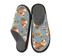 Reiacy Capybara Flower Pattern House Slippers for Women Men, Non Slip Indoor Outdoor Slippers Warm Slippers House Shoes
