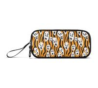 Reiacy Cartoon Sad Face Pencil Case Big Capacity Pencil Pouch with Zipper Compartments Stationery Pencil Bag for Kids Teen School