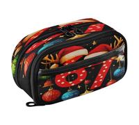 Reiacy Christmas Six Seven Pencil Case, Waterproof Zipper Pen Bag Pouch Organizer with PE Divider Large Capacity Stationery Storage for School Office