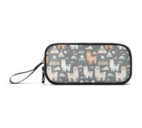 Reiacy Colored Llamas Pencil Case Big Capacity Pencil Pouch with Zipper Compartments Stationery Pencil Bag for Kids Teen School