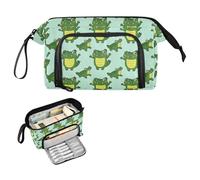 Reiacy Crocodiles Cartoon Large Pencil Case, Big Capacity Pencils Pouch with Handle, Pen Bag for Girls Boys Women, Ideal for Travel School Office Gift