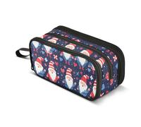 Reiacy Cute American Independence Dwarf Pencil Case for Boys Girls, Large Capacity Pen Bag 3 Compartment Pencil Pouch Stationery Organizer Marker Case for School Office Work