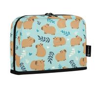 Reiacy Cute Capybara Simple Flower Green Pattern Pencil Cases Pencil Pouch with Zipper Stationery Storage Bag for Kids School Office
