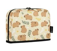 Reiacy Cute Capybara Simple Flower Yellow Pattern Pencil Cases Pencil Pouch with Zipper Stationery Storage Bag for Kids School Office