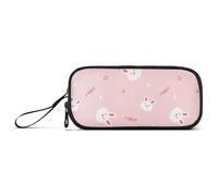 Reiacy Cute Little Cartoon Rabbits Pencil Case Big Capacity Pencil Pouch with Zipper Compartments Stationery Pencil Bag for Kids Teen School