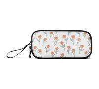 Reiacy Cute Tiny Tulip Flowers Pencil Case Big Capacity Pencil Pouch with Zipper Compartments Stationery Pencil Bag for Kids Teen School