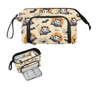Reiacy Devil Spider Halloween Large Pencil Case, Big Capacity Pencils Pouch with Handle, Pen Bag for Girls Boys Women, Ideal for Travel School Office Gift
