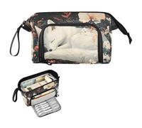 Reiacy Fox Sleeping Flower Large Pencil Case, Big Capacity Pencils Pouch with Handle, Pen Bag for Girls Boys Women, Ideal for Travel School Office Gift