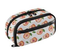 Reiacy Fresh Slices Peach Pencil Case, Waterproof Zipper Pen Bag Pouch Organizer with PE Divider Large Capacity Stationery Storage for School Office