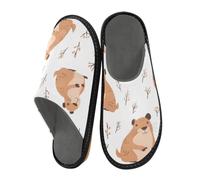Reiacy Grass Capybara House Slippers for Women Men, Non Slip Indoor Outdoor Slippers Warm Slippers House Shoes