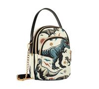 Reiacy Hand Draw Angry Dinosaurs Crossbody Bag for Women, Detachable Chain Bag Phone Purse Shoulder Handbag Wallet