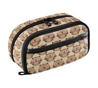 Reiacy Happy Groundhog Day Pencil Case, Waterproof Zipper Pen Bag Pouch Organizer with PE Divider Large Capacity Stationery Storage for School Office