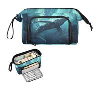 Reiacy Humpback Whale Large Pencil Case, Big Capacity Pencils Pouch with Handle, Pen Bag for Girls Boys Women, Ideal for Travel School Office Gift