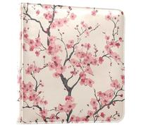 Reiacy Large Photo Album Scrapbook Self Adhesive - Japan Cherry Blossoms DIY Leather Memory Book - Refillable Ring Binder w/20 Sheets Holds 6x4, 7x5 Photos for Travel Family
