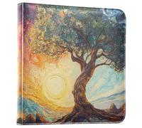 Reiacy Large Photo Album Scrapbook Self Adhesive - Tree Van V Gogh DIY Leather Memory Book - Refillable Ring Binder w/20 Sheets Holds 6x4, 7x5 Photos for Travel Family