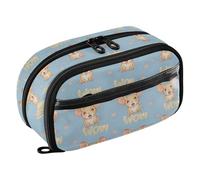 Reiacy Little Mouse and Word Pencil Case, Waterproof Zipper Pen Bag Pouch Organizer with PE Divider Large Capacity Stationery Storage for School Office