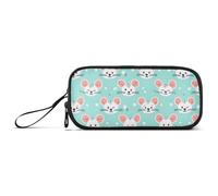 Reiacy Little Mouse White Faces Pencil Case Big Capacity Pencil Pouch with Zipper Compartments Stationery Pencil Bag for Kids Teen School