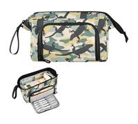 Reiacy Lizard Camo Silhouette Large Pencil Case, Big Capacity Pencils Pouch with Handle, Pen Bag for Girls Boys Women, Ideal for Travel School Office Gift