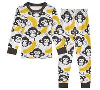 Reiacy Monkey Face Banana Kids Pajama Sets Long Sleeve Top and Pants, Snug Fit Sleepwear for Night Wears Multicolor