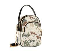 Reiacy on The Theme Of Hunting on Horseback Riders Riding and Overcome Obstacles Accompanied by Dogs Crossbody Bag for Women, Detachable Chain Bag Phone Purse Shoulder Handbag Wallet