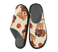 Reiacy Red Panda Fruit Bread Banana Pattern House Slippers for Women Men, Non Slip Indoor Outdoor Slippers Warm Slippers House Shoes