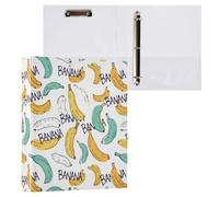 Reiacy Ring Binder, Bananas Print 3 Ring A4 Binders with Clip Hold 200 Sheets, Large D-Ring File Organizer for Home School Office Supplies