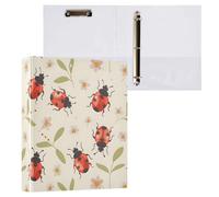 Reiacy Ring Binder, Cartoon Lady Bugs 3 Ring A4 Binders with Clip Hold 200 Sheets, Large D-Ring File Organizer for Home School Office Supplies