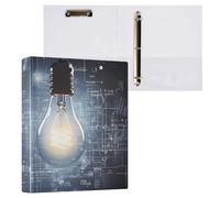 Reiacy Ring Binder, Formula Light Bulb Blackboard 3 Ring A4 Binders with Clip Hold 200 Sheets, Large D-Ring File Organizer for Home School Office Supplies