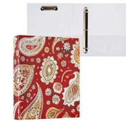 Reiacy Ring Binder, India Paisley 3 Ring A4 Binders with Clip Hold 200 Sheets, Large D-Ring File Organizer for Home School Office Supplies