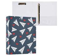 Reiacy Ring Binder, Paper Planes 3 Ring A4 Binders with Clip Hold 200 Sheets, Large D-Ring File Organizer for Home School Office Supplies