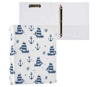 Reiacy Ring Binder, Ships Anchors 3 Ring A4 Binders with Clip Hold 200 Sheets, Large D-Ring File Organizer for Home School Office Supplies