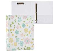 Reiacy Ring Binder, Spring Little Flowers 3 Ring A4 Binders with Clip Hold 200 Sheets, Large D-Ring File Organizer for Home School Office Supplies