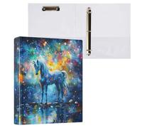 Reiacy Ring Binder, Unicorn Romantik 3 Ring A4 Binders with Clip Hold 200 Sheets, Large D-Ring File Organizer for Home School Office Supplies