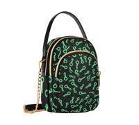 Reiacy Scattered with Image Question Marks Full Of Small Green Question Marks The Angle Of The Question Mar Crossbody Bag for Women, Detachable Chain Bag Phone Purse Shoulder Handbag Wallet