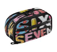 Reiacy Seven Six Pencil Case, Waterproof Zipper Pen Bag Pouch Organizer with PE Divider Large Capacity Stationery Storage for School Office