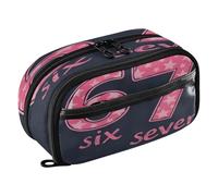 Reiacy Star Six Seven Pencil Case, Waterproof Zipper Pen Bag Pouch Organizer with PE Divider Large Capacity Stationery Storage for School Office