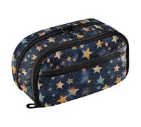 Reiacy Starry Sky Pencil Case, Waterproof Zipper Pen Bag Pouch Organizer with PE Divider Large Capacity Stationery Storage for School Office