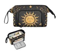 Reiacy Sun Moon Tarot Large Pencil Case, Big Capacity Pencils Pouch with Handle, Pen Bag for Girls Boys Women, Ideal for Travel School Office Gift