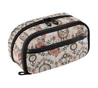 Reiacy Victorian Shabby Chic Vintage Steampunk Pencil Case, Waterproof Zipper Pen Bag Pouch Organizer with PE Divider Large Capacity Stationery Storage for School Office