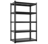 REIBII Shelving Unit - 1000KG Metal Shelving Units for Storage, 5-Tier Metal Corner Shelf Heavy Duty Storage Rack Pantry Shelves, Garage Racking with Steel Board -91 * 45.7 * 183cm