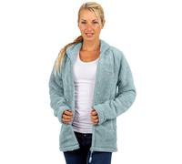 Reichstadt Women's Fleece Jacket Extra Long Sleeves Soft Teddy Zip Pockets Chic