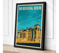 Reichstag Berlin Art Deco Canvas Wall Art Print 30x20 Inch