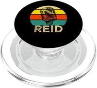 REID Name Retro Microphone Music 80s Vintage for Men Kids PopSockets PopGrip for MagSafe