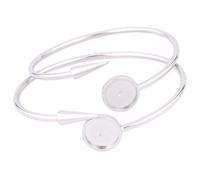 Reidgaller 5pcs Stainless Steel 58mm Cuff Bracelet Bangle Base Setting Blanks Bendable Fit 12mm Cabochon Bracelets Bezel Trays for Jewelry Making DIY Findings