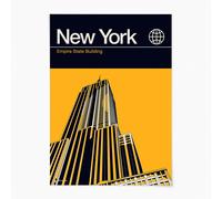 Reign&Hail New York - Graphic Travel Poster - A4 - Yellow - No Frame