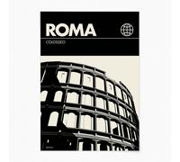 Reign&Hail Rome - Graphic Travel Poster - A0 - Black - No Frame