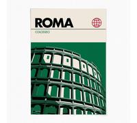 Reign&Hail Rome - Graphic Travel Poster - A2 - Green - No Frame
