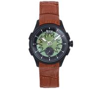 Reign Men's Solstice Automatic Semi-Skeleton Watch - Brown/Green in Brown Reign Brown One Size